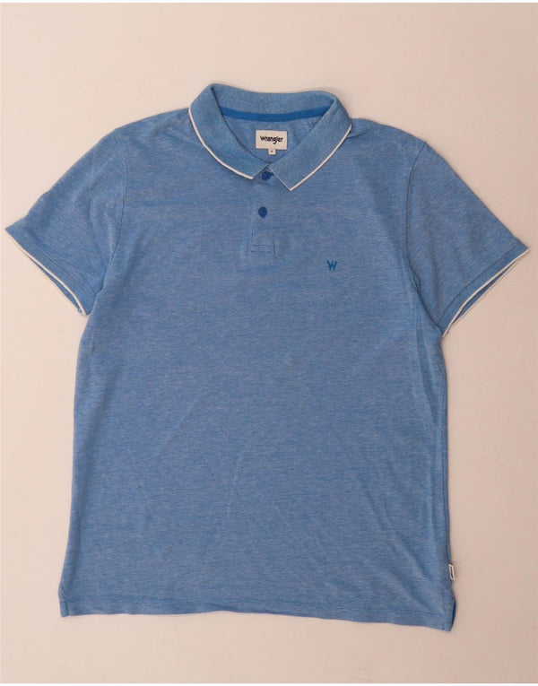 Polo da uomo Wrangler grande in cotone blu