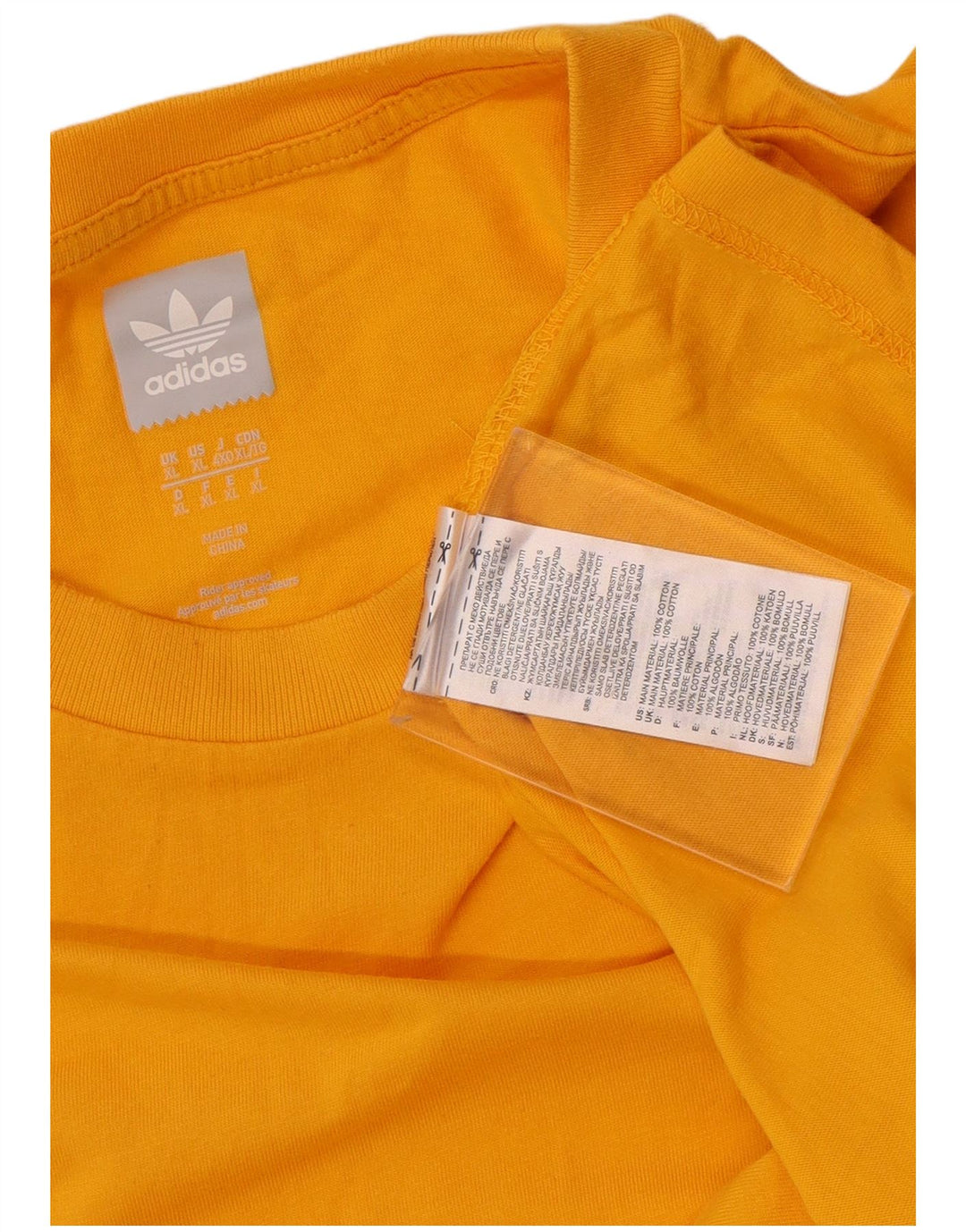 T-shirt da uomo Adidas Top XL in cotone giallo