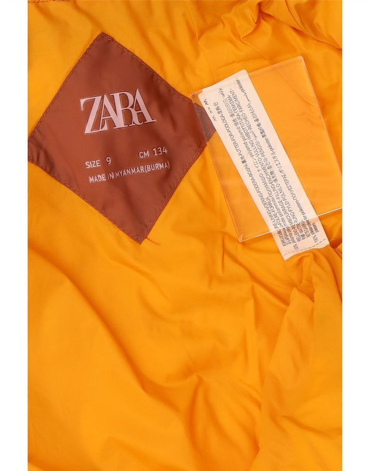 Giacca imbottita con cappuccio Zara per ragazze 8-9 anni Marrone Colourblock in poliammide