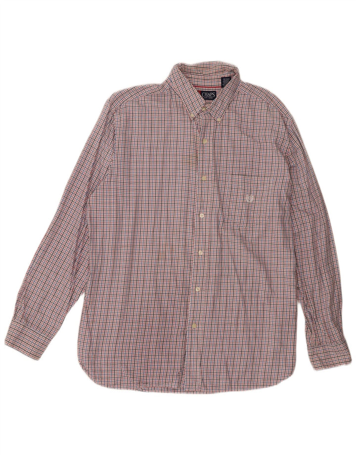 Camicia da uomo in flanella Chaps XL in cotone a quadri rossi