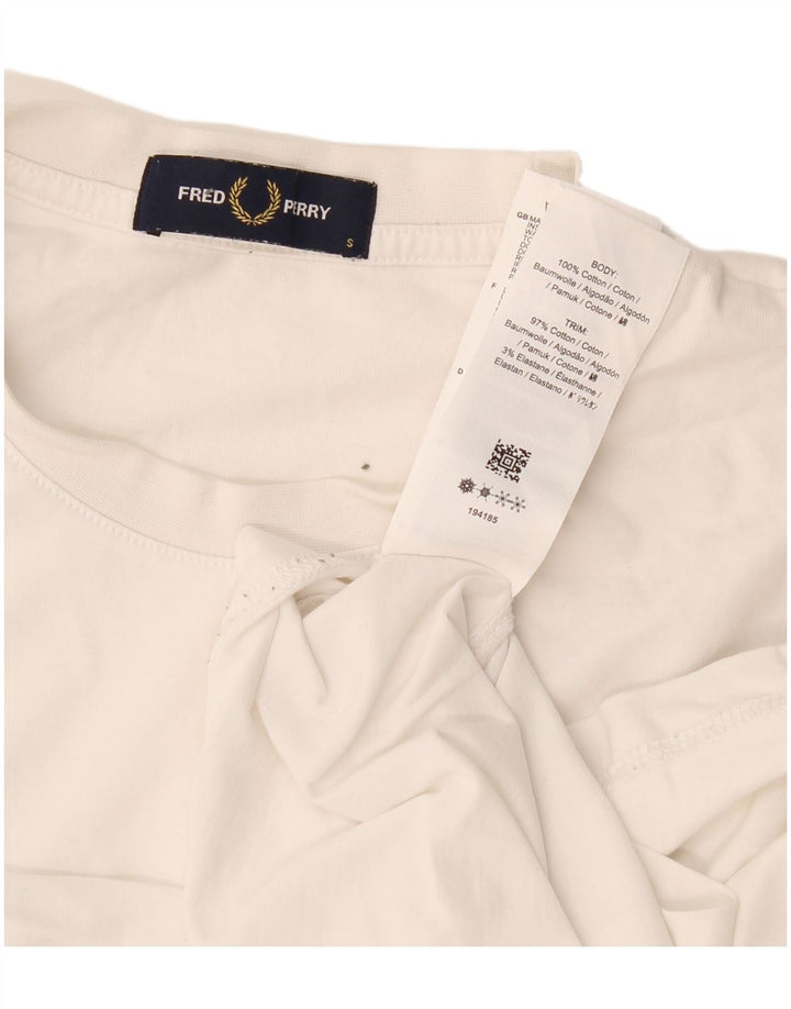 T-shirt grafica da uomo Fred Perry Top piccola in cotone bianco