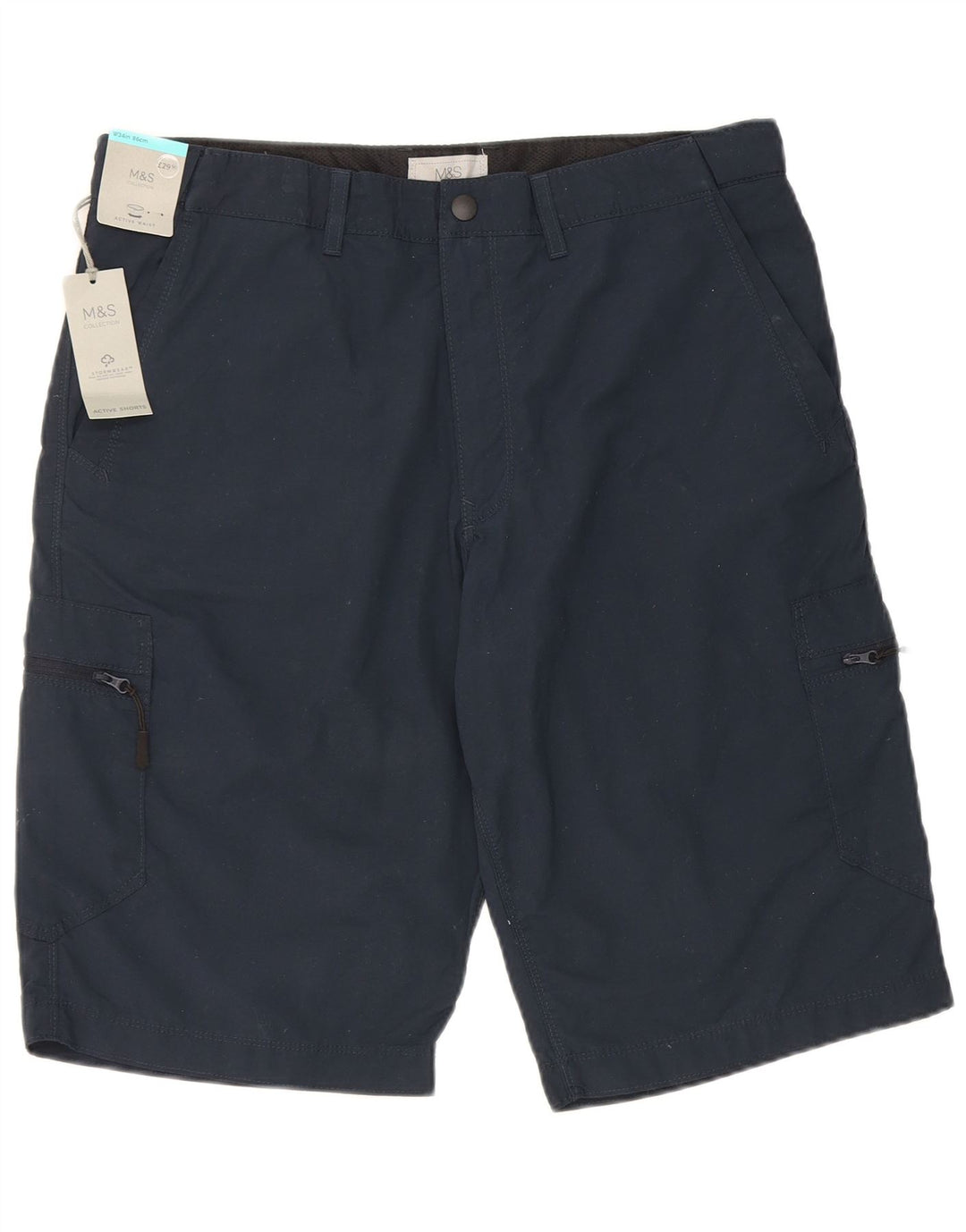 Pantaloni cargo da uomo Marks & Spencer W34 Large in cotone blu navy