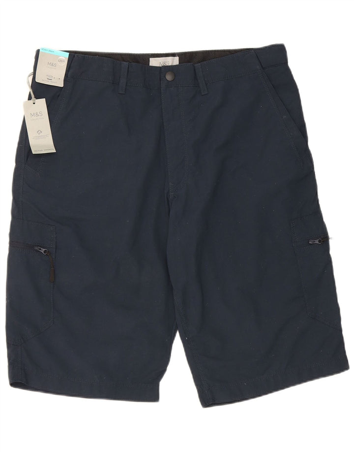 Pantaloni cargo da uomo Marks & Spencer W34 Large in cotone blu navy