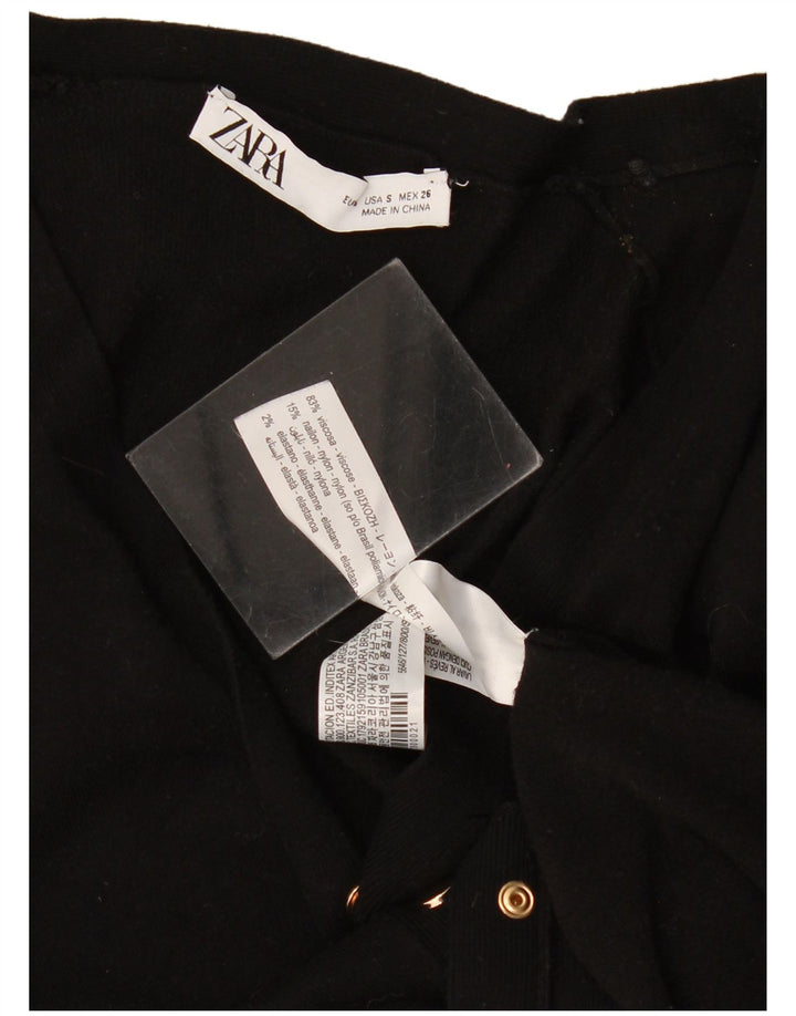 Maglione cardigan da donna Zara UK 10 piccolo in viscosa nera