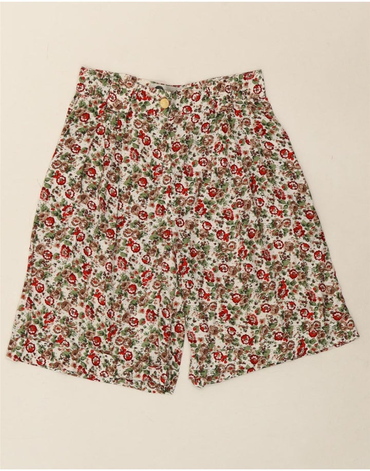 VINTAGE Womens Casual Shorts IT 42 Medium W28 Multicoloured Floral Vintage Vintage and Second-Hand Vintage from Messina Hembry 
