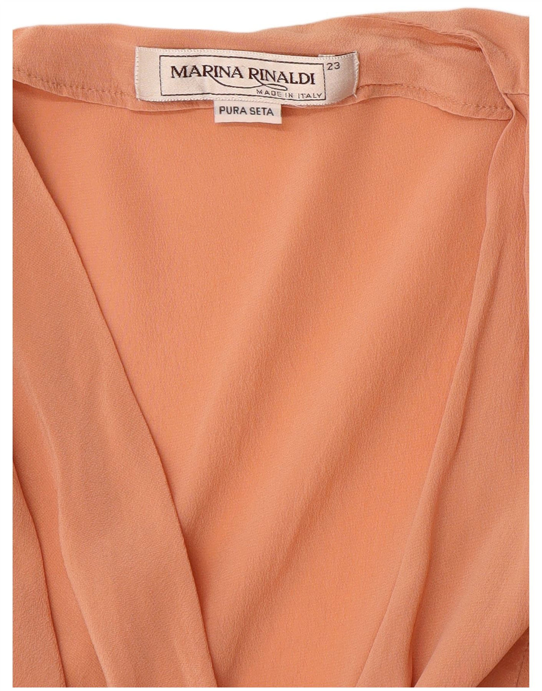 Marina Rinaldi Camicia Camicetta da Donna Taglia 23 Seta Media Arancione