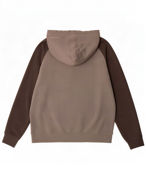 Felpa con cappuccio grafica Nike Swoosh da uomo XL in cotone color block grigio