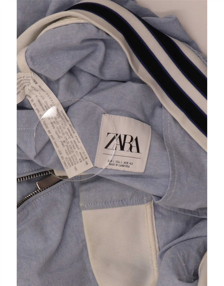 Giubbotto bomber da uomo Zara UK 40 grande cotone blu