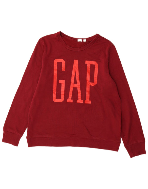 Felpa grafica da donna Gap Jumper UK 14 Cotone bordeaux medio