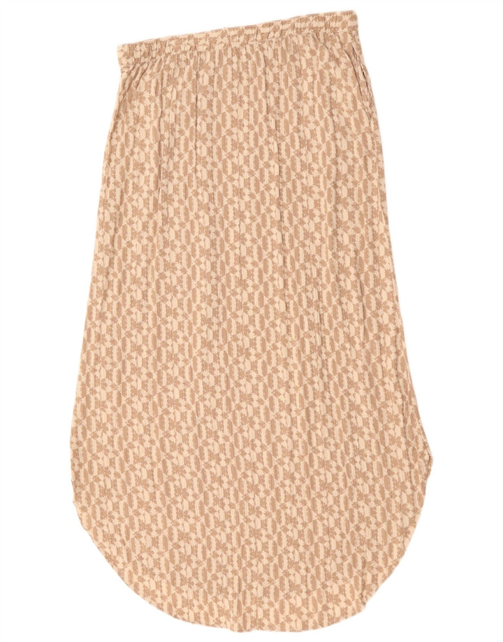 Gonna lunga da donna Eddie Bauer UK 14 media W30 Rayon geometrico beige