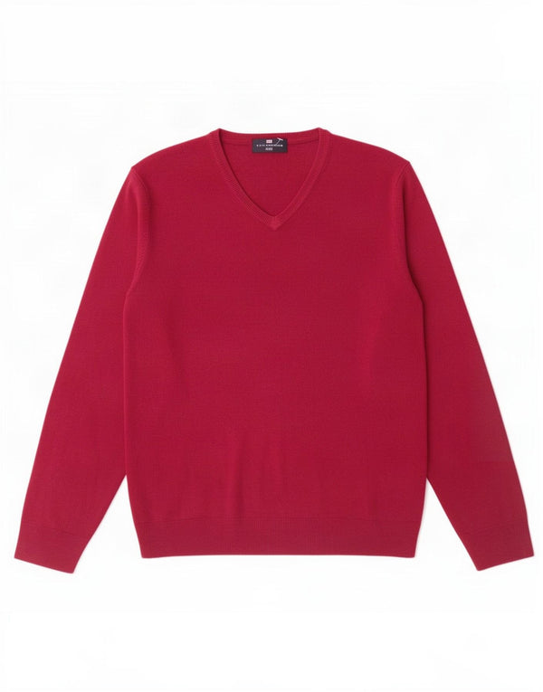 Maglione da uomo con scollo a V blu Harbour Marks & Spencer bordeaux medio