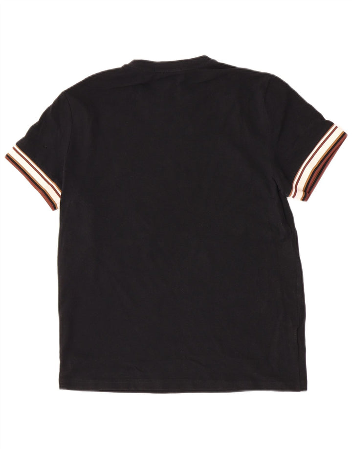 T-shirt da uomo Fred Perry Top in cotone color block medio nero