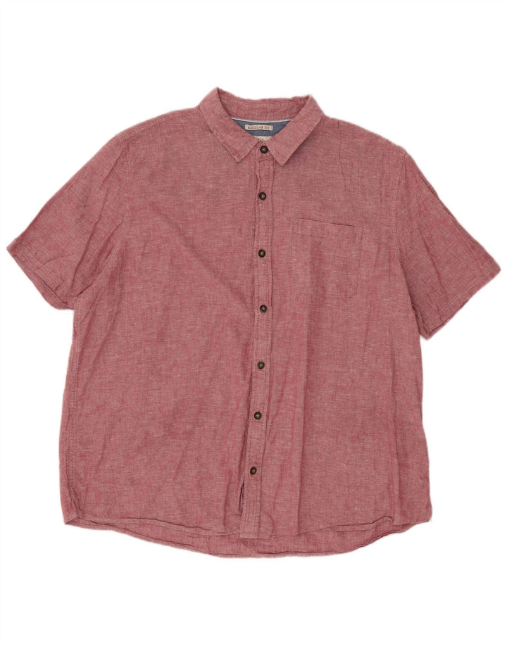 Camicia da uomo a maniche corte, vestibilità regolare, Fat Face, 2XL, cotone rosso