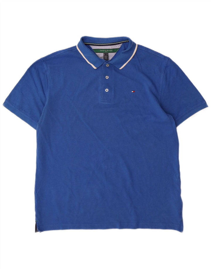 Polo da uomo Tommy Hilfiger in cotone blu medio