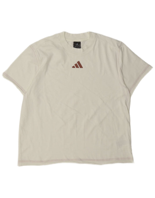 T-shirt Adidas da donna Top UK 16/18 grande cotone bianco