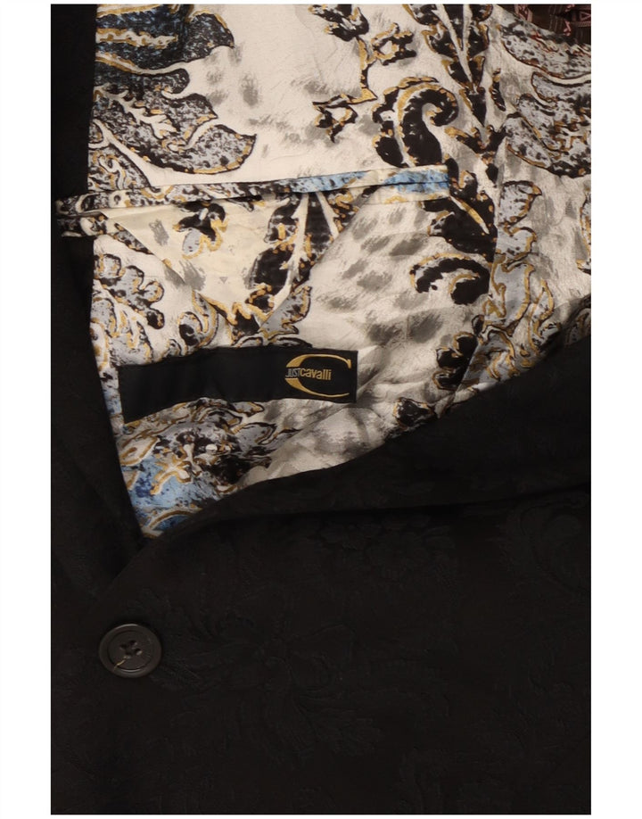 Giacca blazer a 2 bottoni da uomo Just Cavalli UK 38 media nera