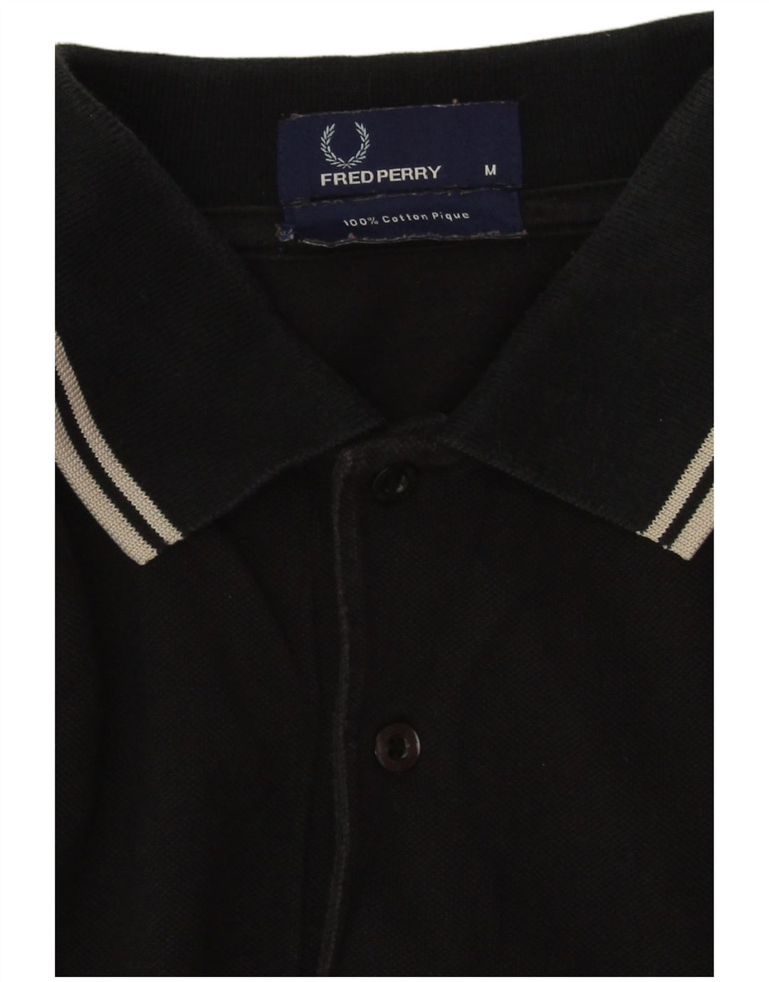 Polo da uomo Fred Perry in cotone nero medio