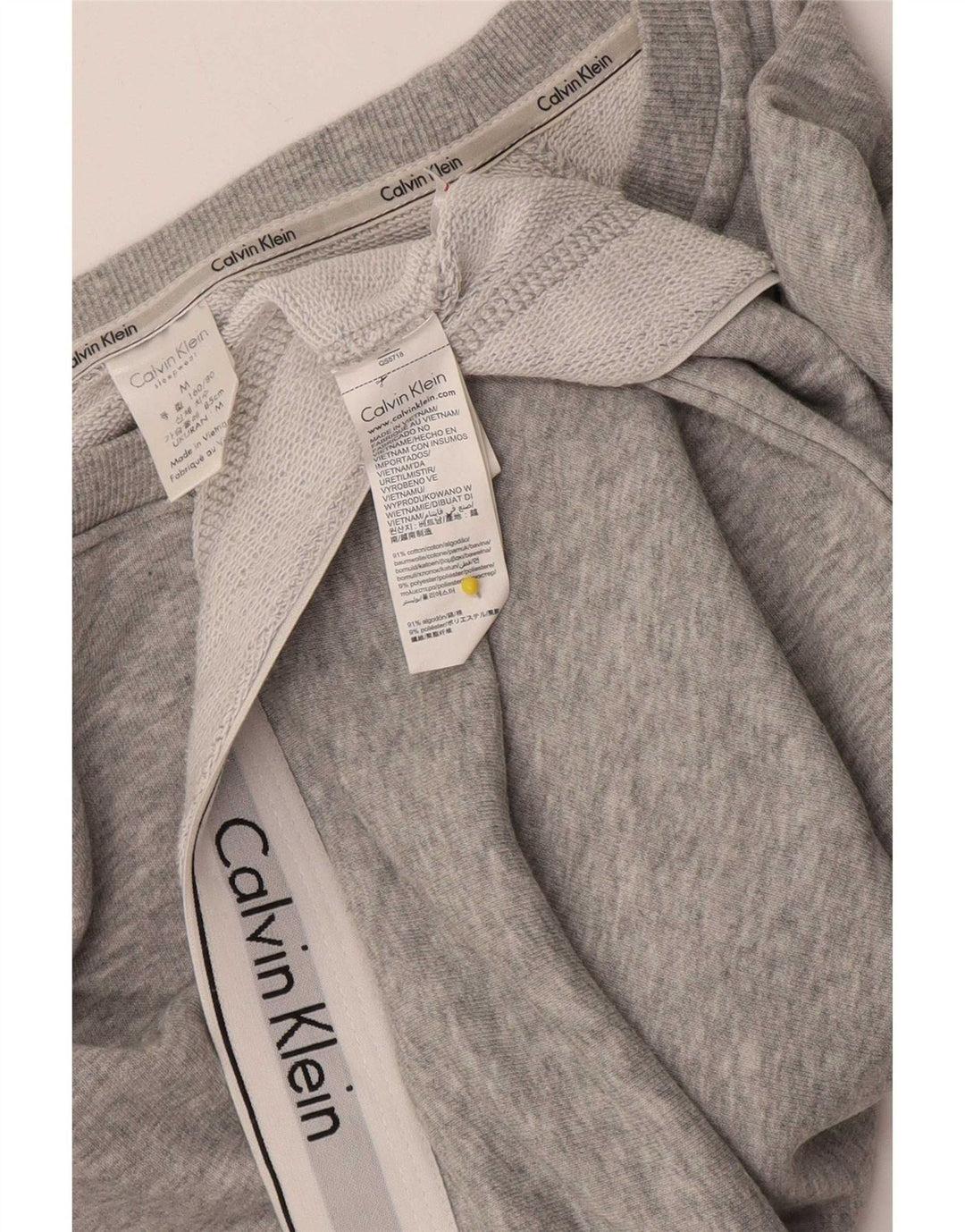 Calvin Klein Womens Sleepwear Graphic Top manica lunga UK 14 Grigio medio