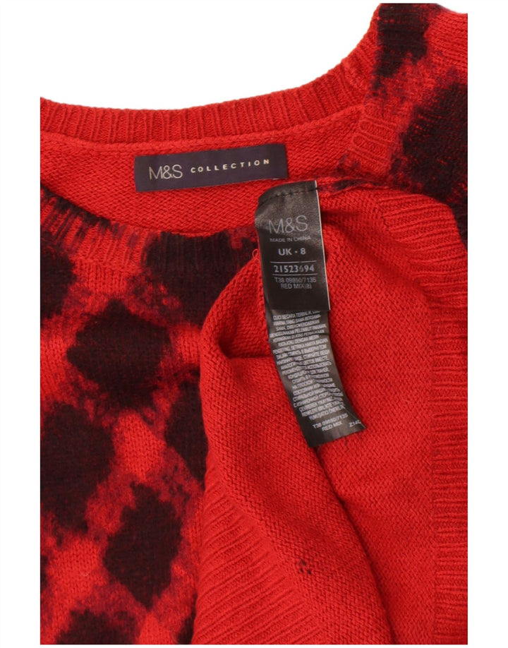 Maglione maglione con scollo a barca da donna Marks & Spencer UK 8 piccolo rosso