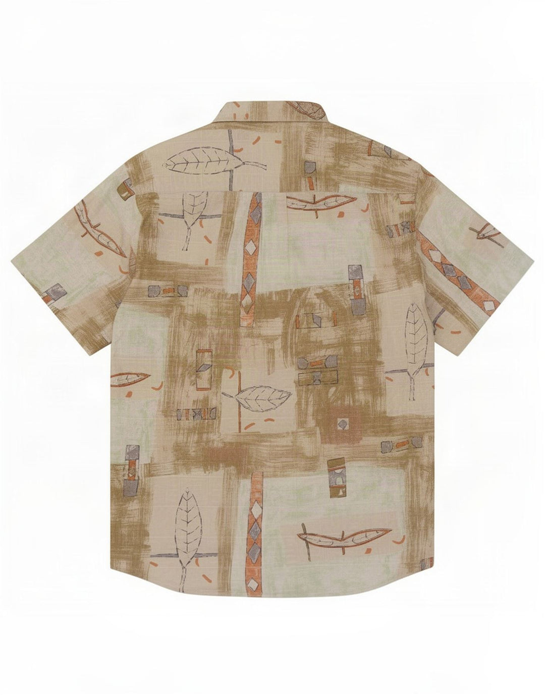 Camicia Joka da uomo a maniche corte XL Khaki geometrica