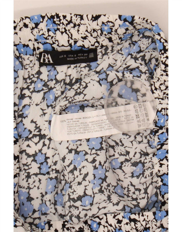 Pantaloni caldi da donna Zara piccoli W26 in viscosa floreale multicolore