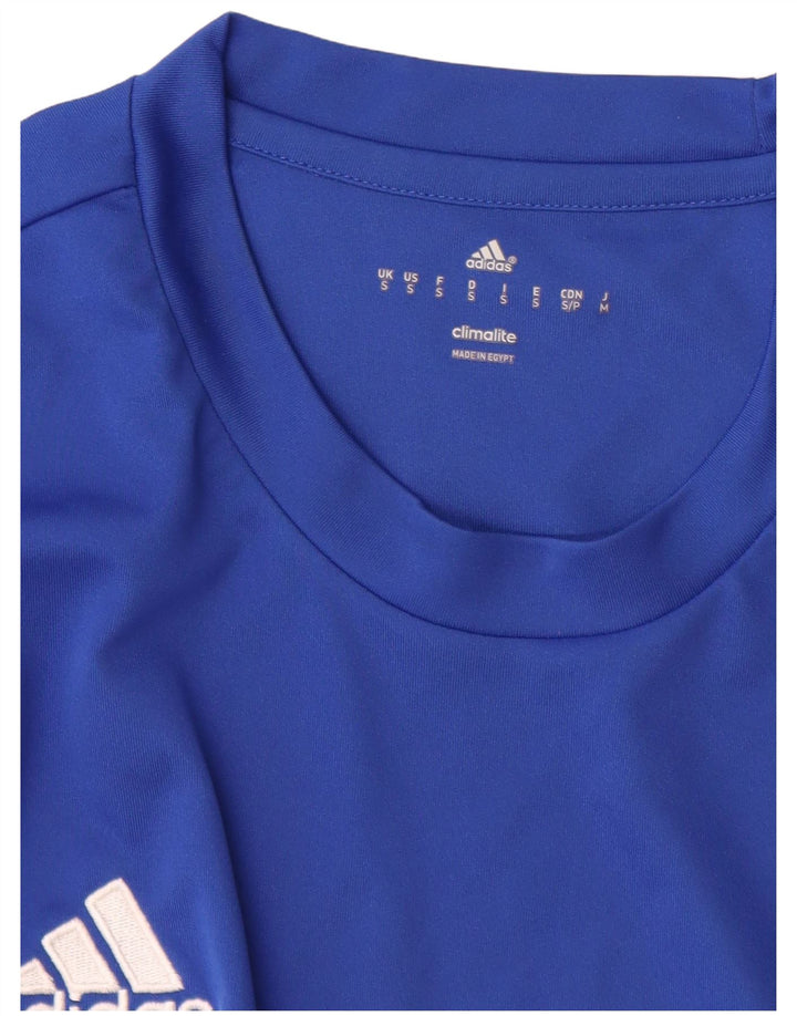 T-shirt Adidas Climalite da uomo piccola in poliestere blu