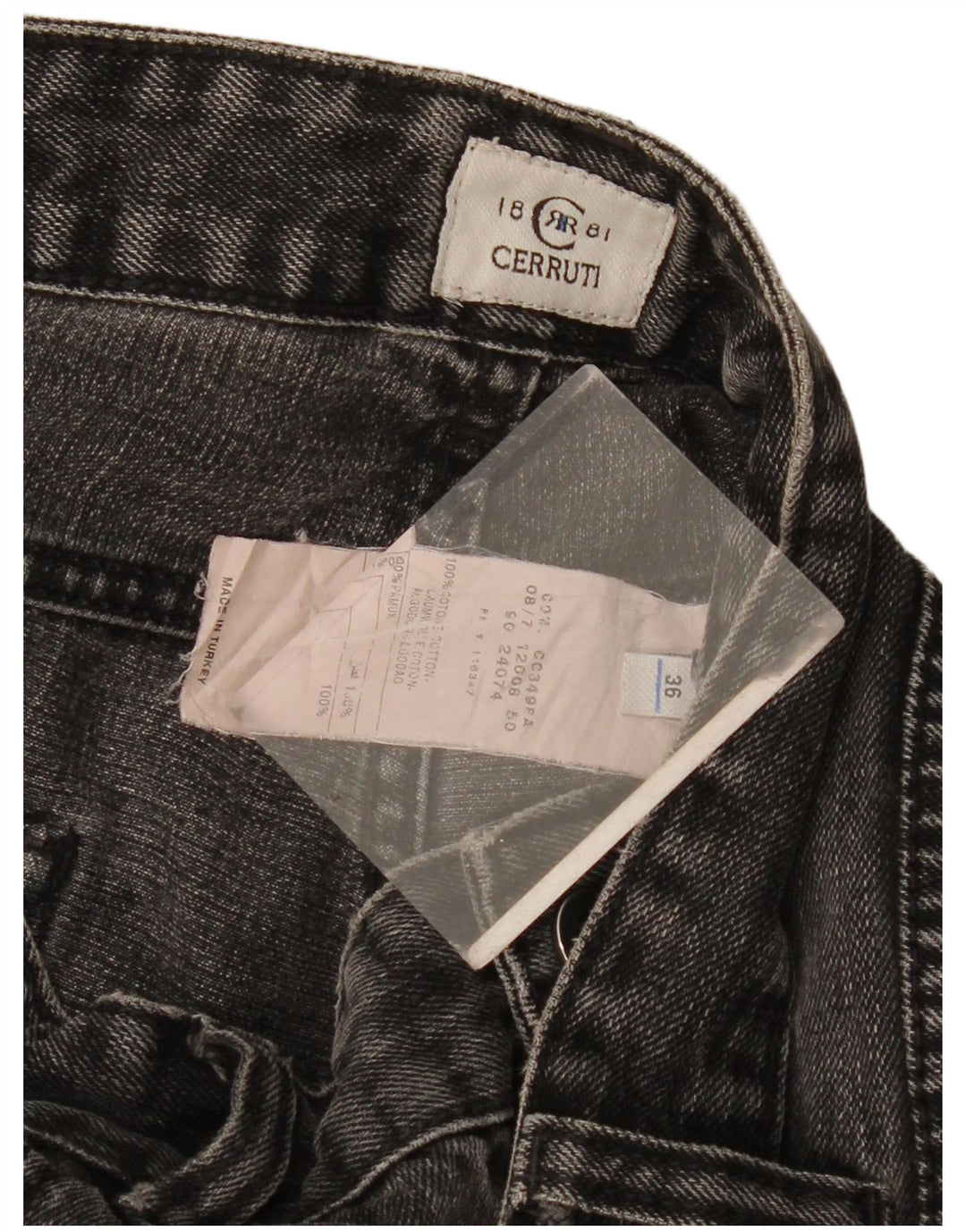 Jeans dritti da uomo CERRUTI 1881 W36 L30 cotone nero