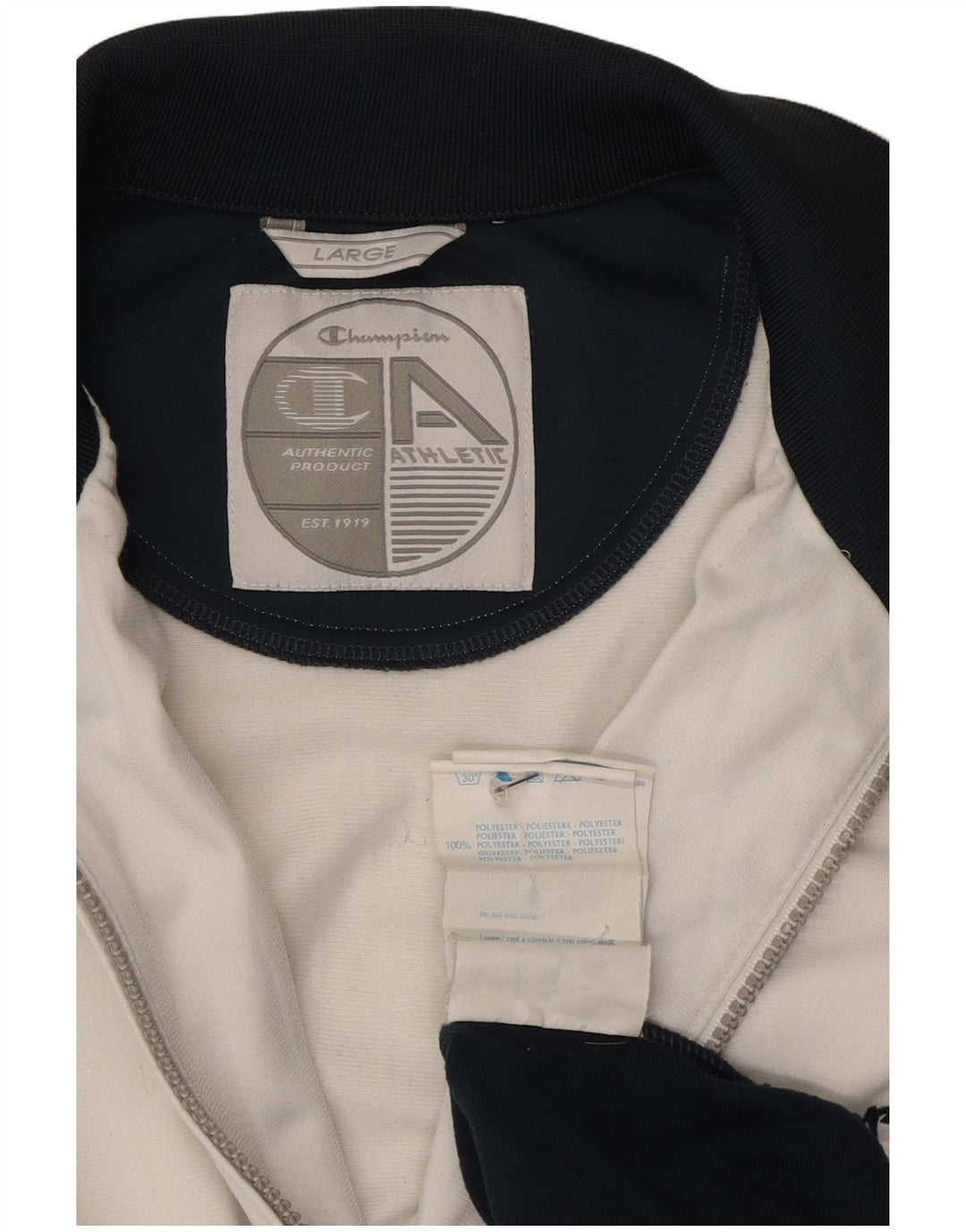 Giacca da tuta da uomo Champion, grande, poliestere color block bianco
