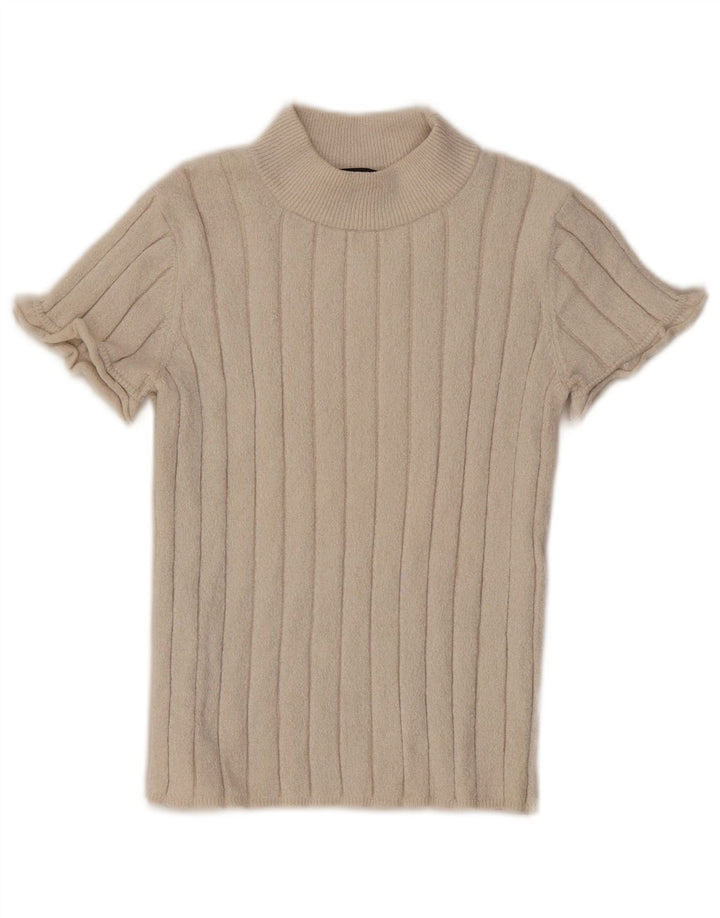 T-shirt da donna Zara UK 12 poliestere beige medio