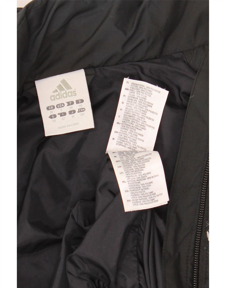 Giacca imbottita oversize con cappuccio da donna ADIDAS UK 10 piccola in poliestere nero