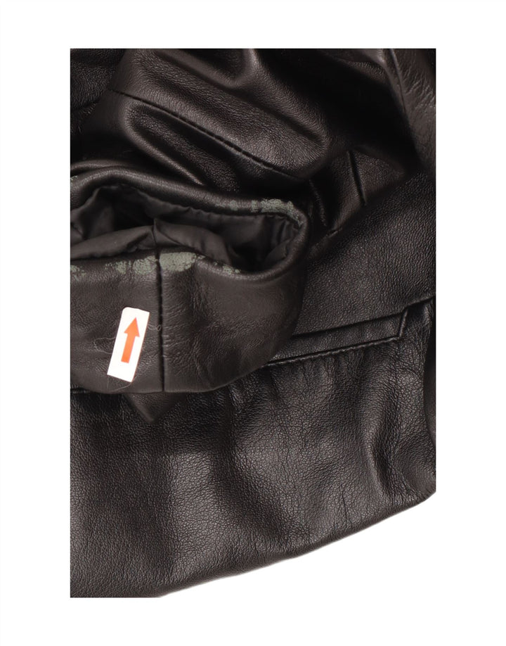 Giacca blazer in pelle da donna vintage EU 40 in pelle nera media