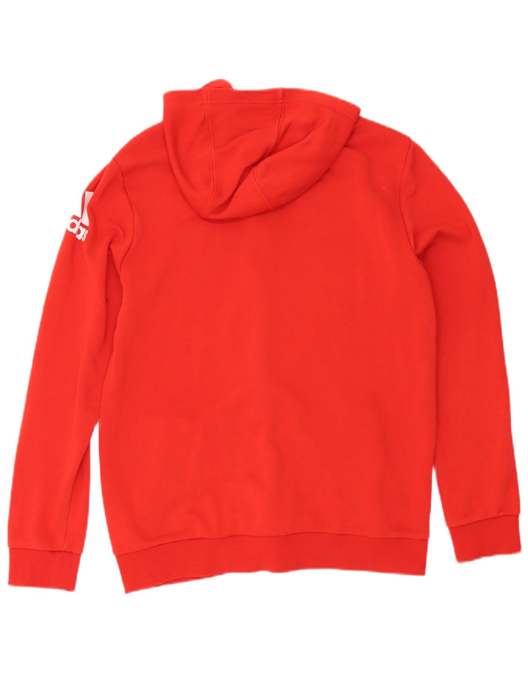 Maglione con cappuccio e zip grafica Adidas da uomo in cotone rosso medio
