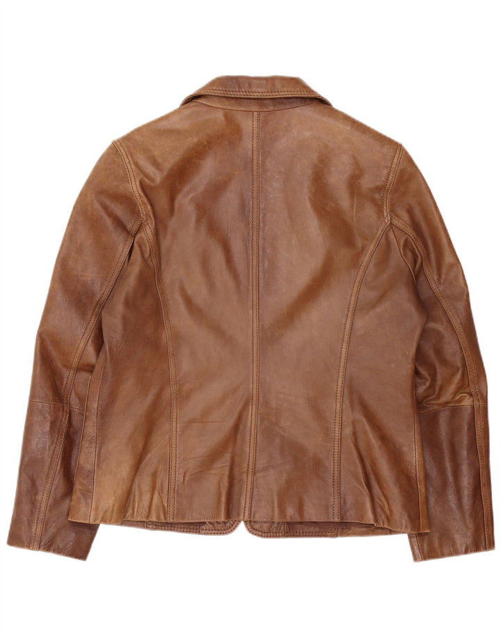 Giacca blazer in pelle da donna a 2 bottoni C&A IT 44 Marrone medio