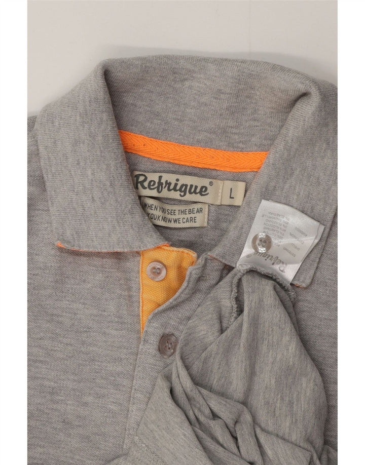 Polo da uomo REFRIGUE grande in cotone grigio