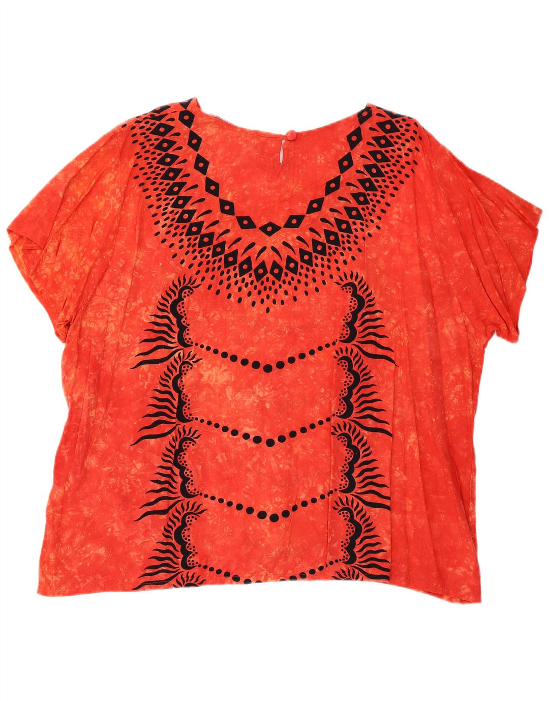 VINTAGE Womens Blouse Top UK 20 2XL Red Geometric