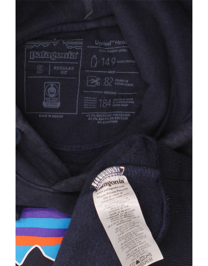 PATAGONIA Felpa con cappuccio grafica da uomo con vestibilità regolare, piccola, in cotone blu navy