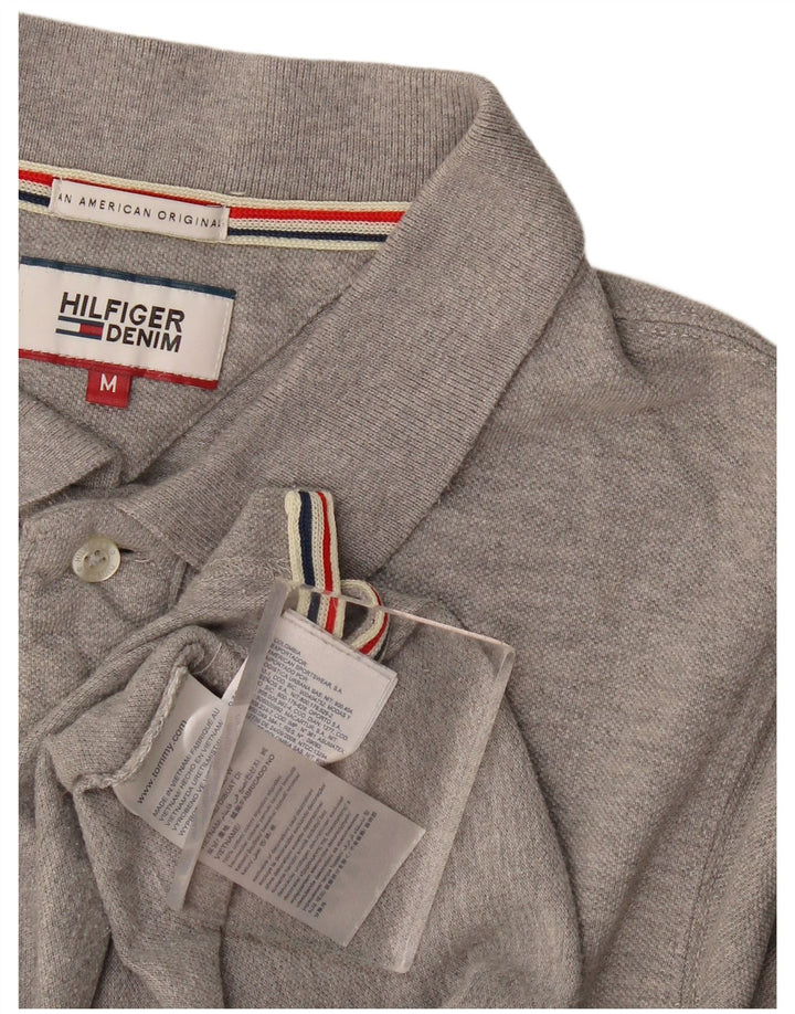 Polo da uomo Tommy Hilfiger in cotone grigio medio