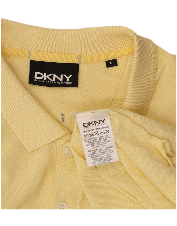 Polo da uomo Dkny grande in cotone giallo