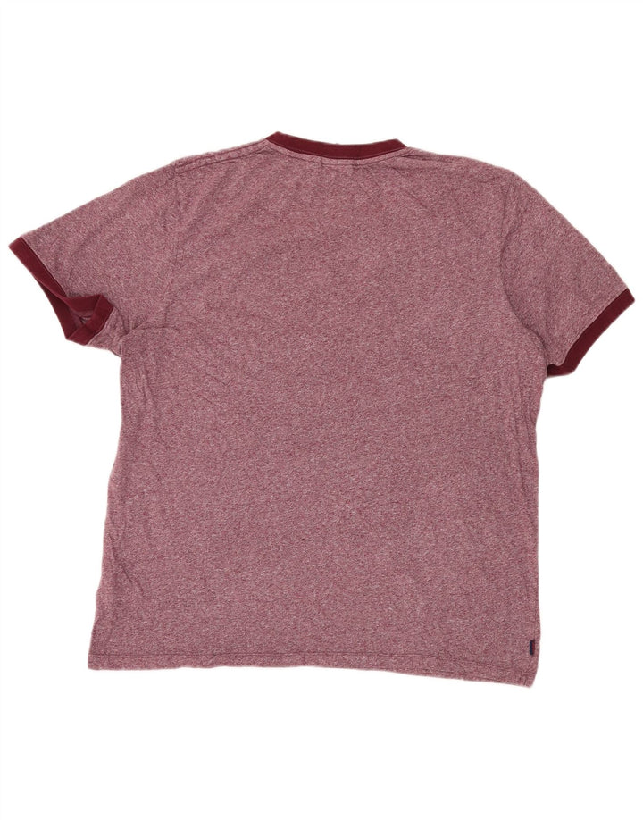 T-shirt da uomo SUPERDRY Top 2XL cotone screziato bordeaux