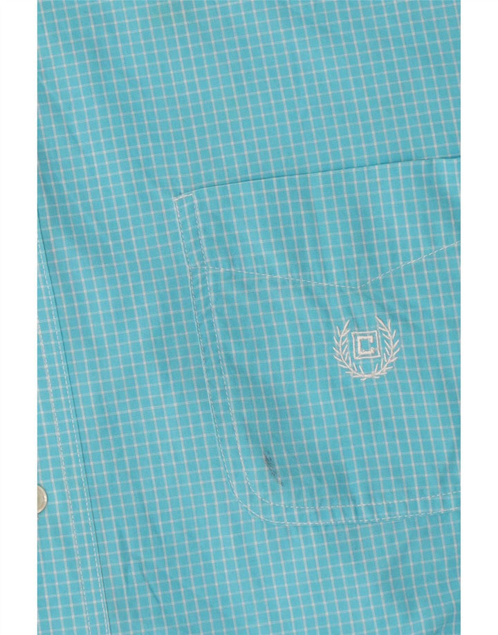 Camicia Chaps da uomo Easy Care XL in cotone a quadri blu