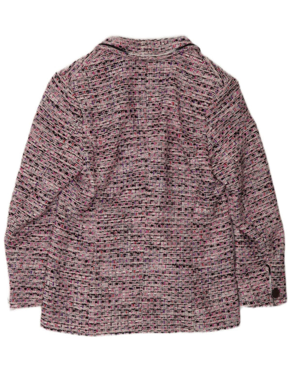 Giacca blazer vintage da donna a 3 bottoni UK 14 rosa medio screziato