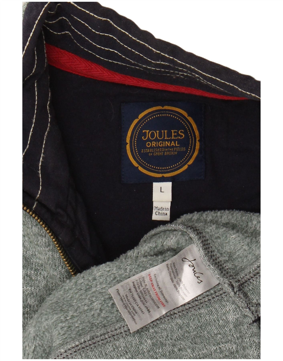 JOULES Felpa da uomo con collo con zip, maglione grande, poliestere chiazzato verde