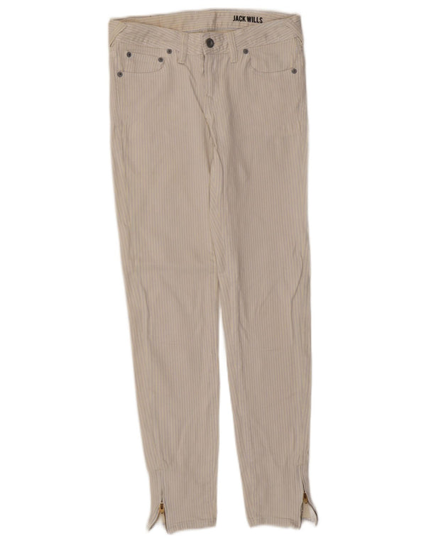 Pantaloni casual slim da donna Jack Wills W26 L27 cotone gessato bianco sporco