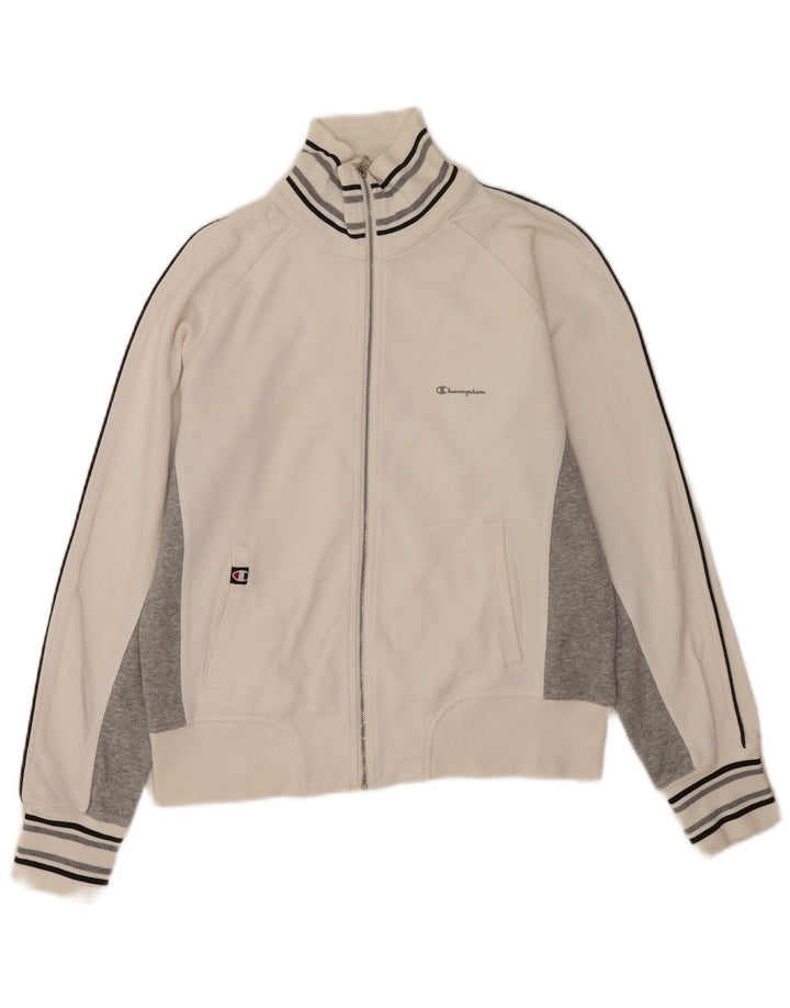 Giacca da tuta da donna Champion UK 16 Large in cotone color block bianco