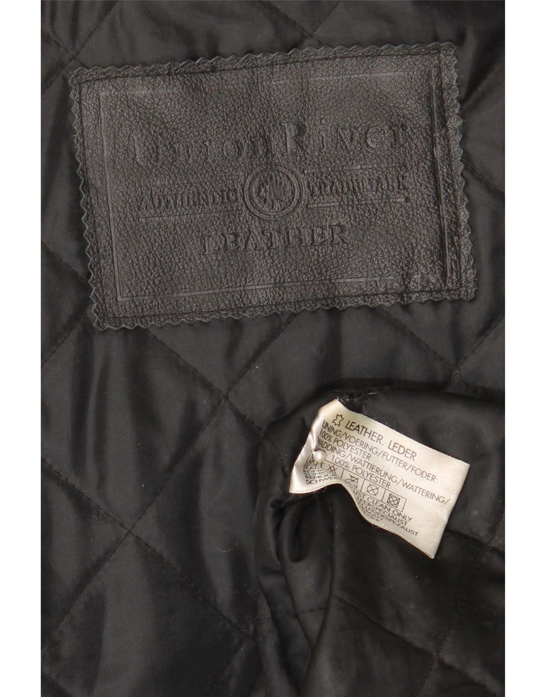 Cappotto in pelle da uomo Union River UK 41/43 Grande pelle nera