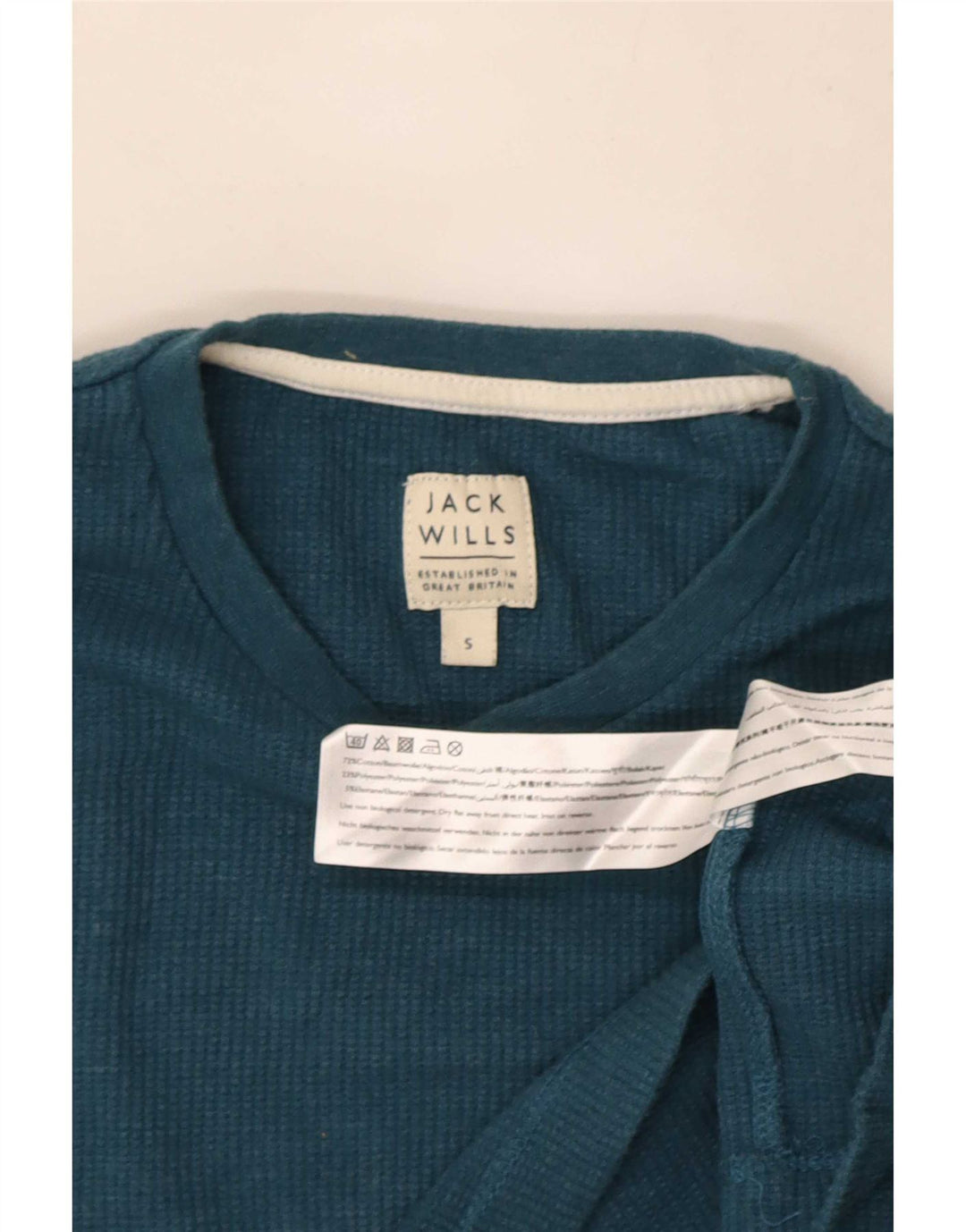 Jack Wills Mens Top manica lunga piccolo cotone blu