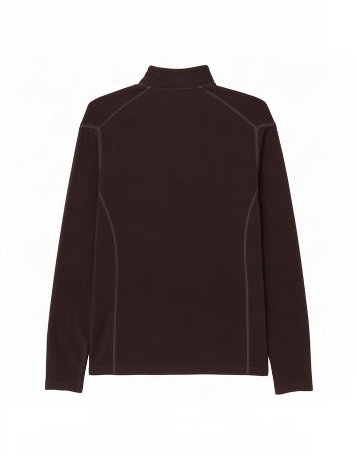 Maglione in pile da uomo Columbia con zip e collo, poliestere nero medio
