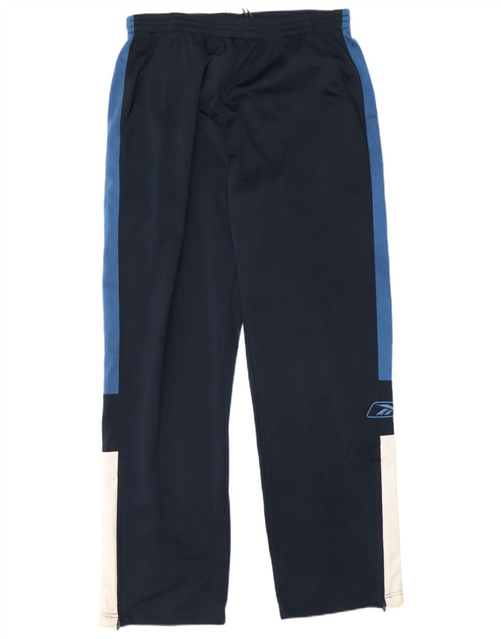 Pantaloni da tuta da uomo Reebok Small in poliestere color block blu navy