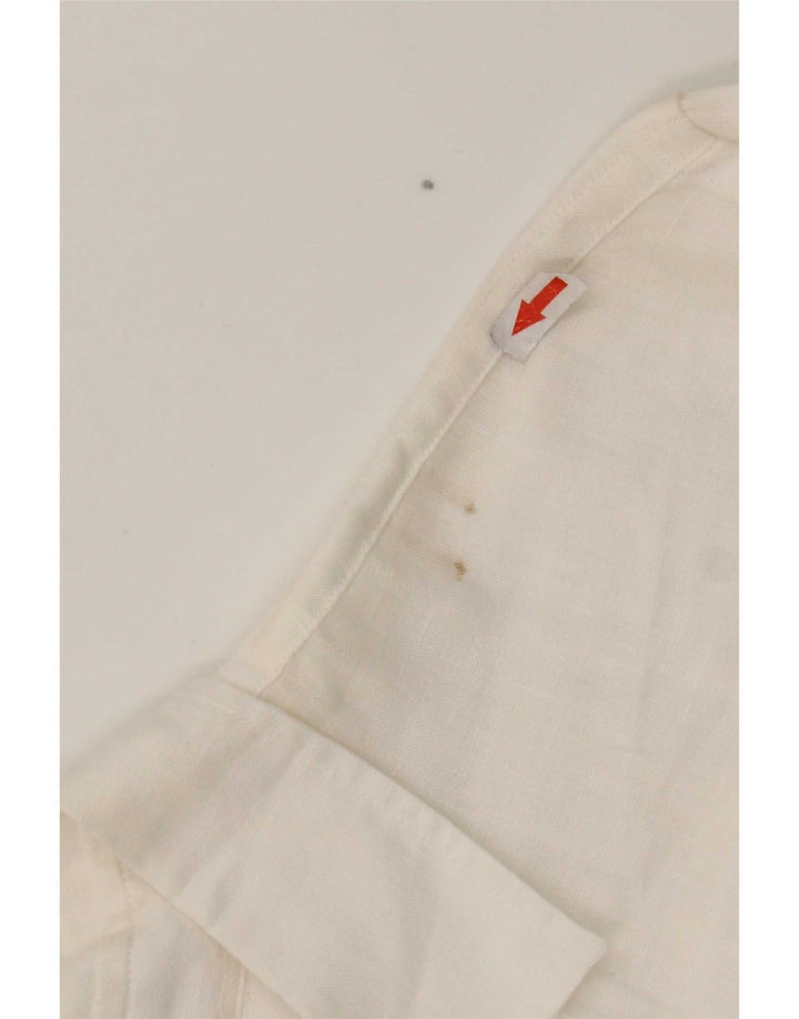 Camicia da uomo Jaeger in lino bianco medio