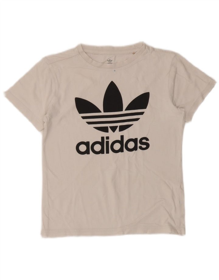 Maglietta grafica Adidas da ragazzo, 10-11 anni, bianca
